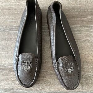 Like new authentic 8.5 us Bally Dark Brown Leather Slip-On Shoes
